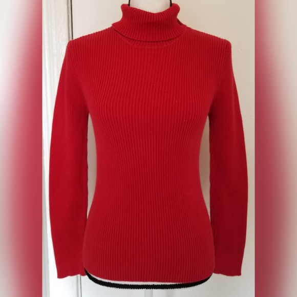 Lauren Ralph Lauren Sweaters - Lauren Ralph Lauren Solid Red Turtle Neck Sweater